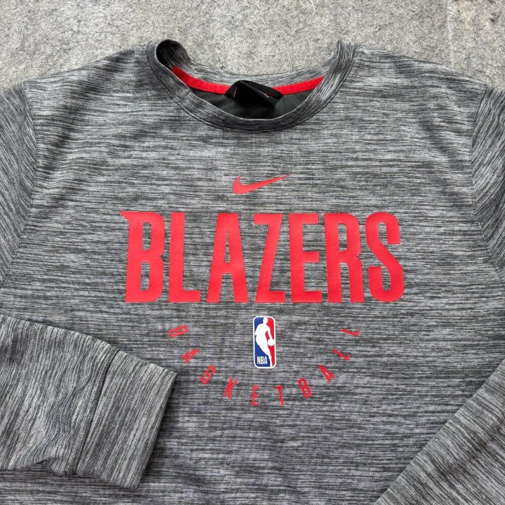 Portland Trail Blazers Nike Sweatshirt Men M Gray Heather Crew Neck